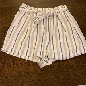 Striped Paper Bag Shorts